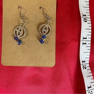 Evil eye rhinestone earrings